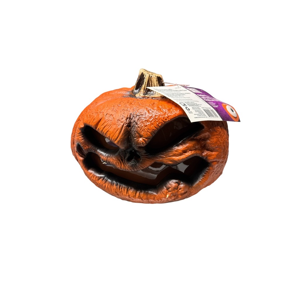 12" LED Rotten Pumpkin Jack o Lantern Flaming Halloween Home Depot Blow Mold